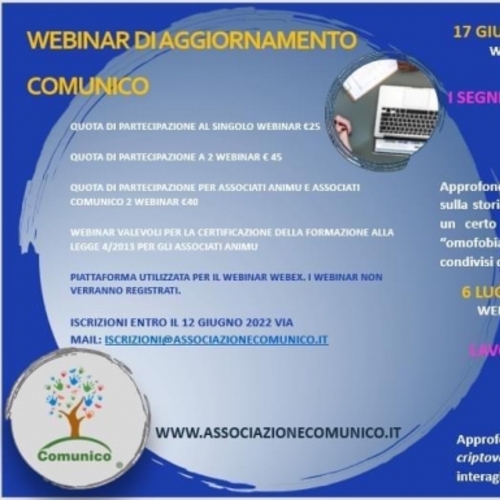 Webinar di aggiornamento Comunico